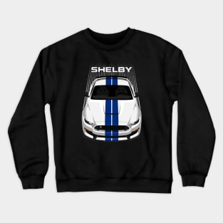 Ford Mustang Shelby GT350 2015 - 2020 - White - Blue Stripes Crewneck Sweatshirt